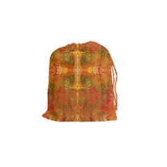 Red Flames Drawstring Pouch (small) by kaleidomarblingart