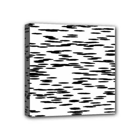 Black And White Abstract Pattern, Ovals Mini Canvas 4  X 4  (stretched) by Casemiro