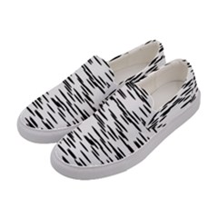Black And White Abstract Pattern, Ovals Women s Canvas Slip Ons by Casemiro