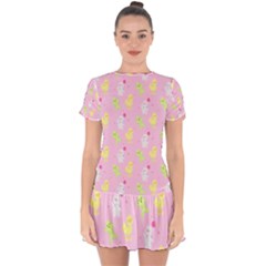 Pastel Adventure Drop Hem Mini Chiffon Dress by thePastelAbomination