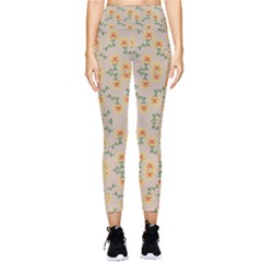 Flowers Pattern Pocket Leggings  by Sparkle