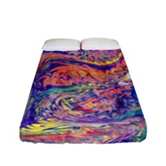 Painted Feathers Fitted Sheet (full/ Double Size) by kaleidomarblingart