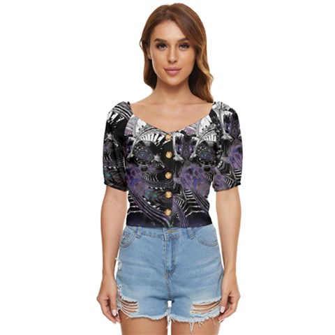 When Gears Turn Button Up Blouse by MRNStudios