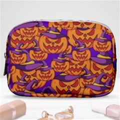 Purple And Orange Pumpkins, Crazy Halloween Pattern, Jack O  Lantern Make Up Pouch (small) by Casemiro