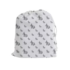 Grey Unicorn Sketchy Style Motif Drawing Pattern Drawstring Pouch (xl) by dflcprintsclothing