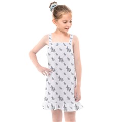 Grey Unicorn Sketchy Style Motif Drawing Pattern Kids  Overall Dress by dflcprintsclothing