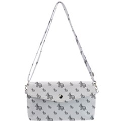 Grey Unicorn Sketchy Style Motif Drawing Pattern Removable Strap Clutch Bag by dflcprintsclothing