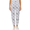Grey Unicorn Sketchy Style Motif Drawing Pattern Cropped Drawstring Pants View1