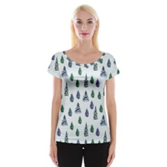 Coniferous Forest Cap Sleeve Top by SychEva