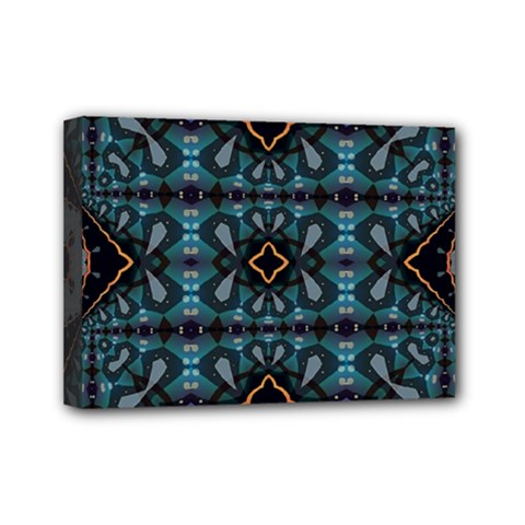 Blue Pattern Mini Canvas 7  X 5  (stretched) by Dazzleway
