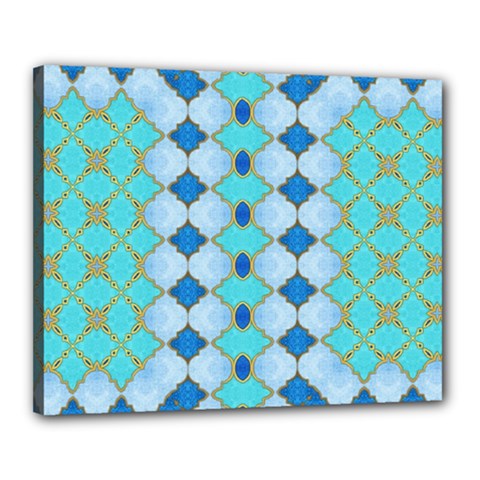 Turquoise Canvas 20  X 16  (stretched) by Dazzleway