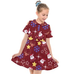 Santa Red Kids  Short Sleeve Shirt Dress by NerdySparkleGoth