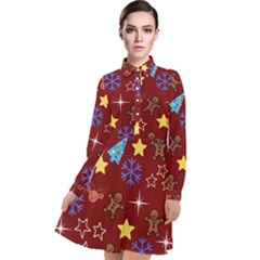 Gingy Red Long Sleeve Chiffon Shirt Dress by NerdySparkleGoth