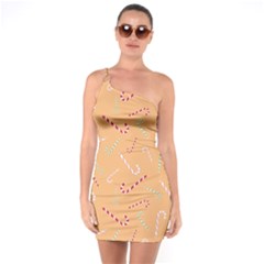 Sweet Christmas Candy One Soulder Bodycon Dress by SychEva