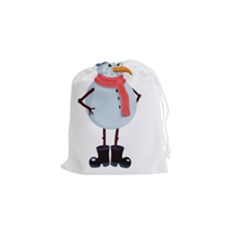 Angry Snowman Drawstring Pouch (small) by SychEva