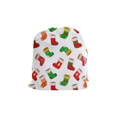 Christmas Socks  Drawstring Pouch (medium) by SychEva