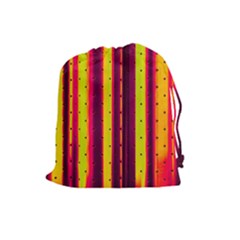 Warped Stripy Dots Drawstring Pouch (large) by essentialimage365