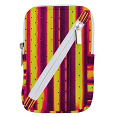 Warped Stripy Dots Belt Pouch Bag (small) by essentialimage365