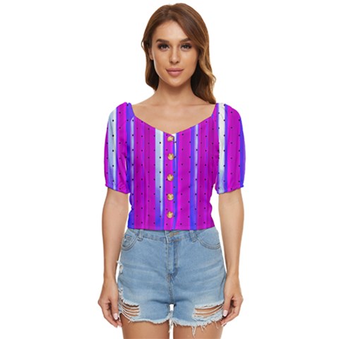 Warped Stripy Dots Button Up Blouse by essentialimage365