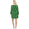 Folk flowers print Floral pattern Ethnic art Tiered Long Sleeve Mini Dress View2