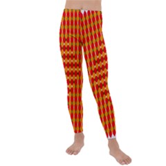 Illusion Blocks Pattern Kids  Lightweight Velour Leggings by Sparkle
