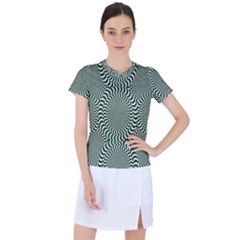 Illusion Waves Pattern Women s Sports Top by Sparkle