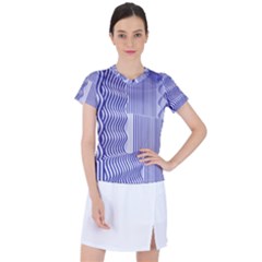 Illusion Waves Pattern Women s Sports Top by Sparkle