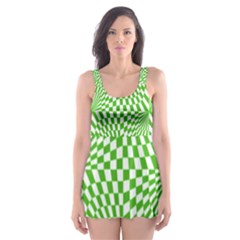 Illusion Waves Pattern Skater Dress Swimsuit by Sparkle