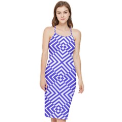 Illusion Waves Pattern Bodycon Cross Back Summer Dress by Sparkle