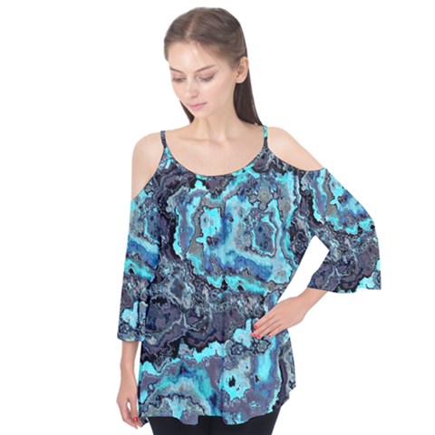 Strange Glow Flutter Sleeve Tee  by MRNStudios