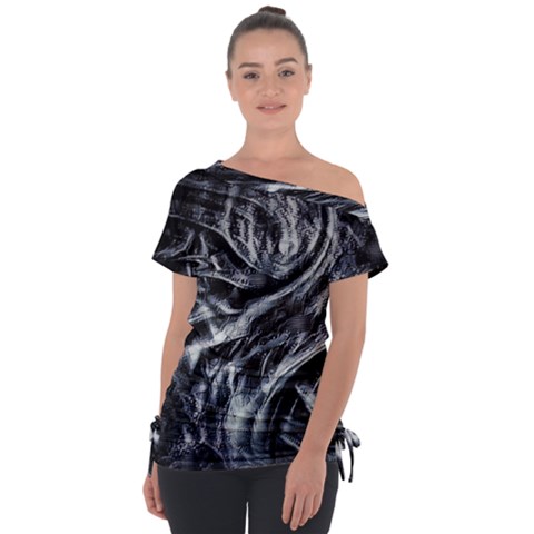 Giger Love Letter Off Shoulder Tie-up Tee by MRNStudios