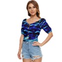 Blue Waves Abstract Series No8 Button up blouse View2