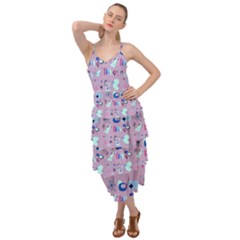 50s Diner Print Pink Layered Bottom Dress by NerdySparkleGoth