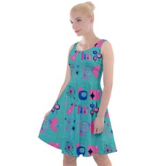 50s Diner Print Mint Green Knee Length Skater Dress by NerdySparkleGoth