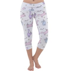Unicorn Cats Pattern 2 Capri Yoga Leggings by Littlebird