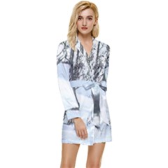 Winter Forest Long Sleeve Satin Robe by SomethingForEveryone