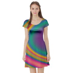 Gradientcolors Short Sleeve Skater Dress by Sparkle