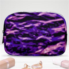 Purple  Waves Abstract Series No1 Make Up Pouch (small) by DimitriosArt