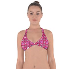 Abstract Illustration With Eyes Halter Neck Bikini Top by SychEva