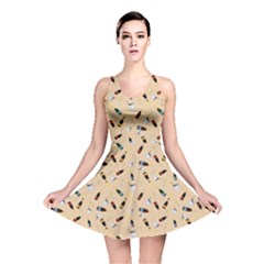 Festive Champagne Reversible Skater Dress by SychEva