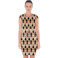Champagne For The Holiday Capsleeve Drawstring Dress  by SychEva