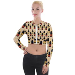 Champagne For The Holiday Long Sleeve Cropped Velvet Jacket by SychEva