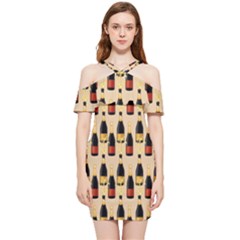 Champagne For The Holiday Shoulder Frill Bodycon Summer Dress by SychEva