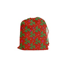 Christmas Trees Drawstring Pouch (small) by SychEva