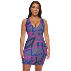 3d Lovely Geo Lines Draped Bodycon Dress by Uniqued