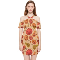 Pumpkin Muzzles Shoulder Frill Bodycon Summer Dress by SychEva
