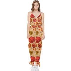 Pumpkin Muzzles Sleeveless Tie Ankle Jumpsuit by SychEva