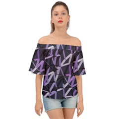 3d Lovely Geo Lines Vi Off Shoulder Short Sleeve Top by Uniqued