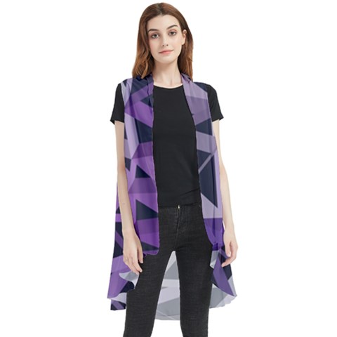 3d Lovely Geo Lines  Iv Sleeveless Chiffon Waistcoat Shirt by Uniqued