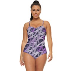 3d Lovely Geo Lines  Iv Retro Full Coverage Swimsuit by Uniqued